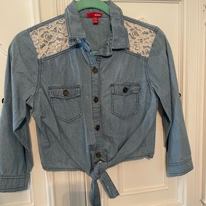 Used long-sleeve tops, blue is from Target, Yellow from Aeropostale